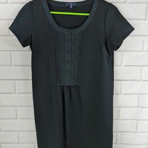 GAP Black Sheath Cotton Blend Dress Sz 6 Comfy